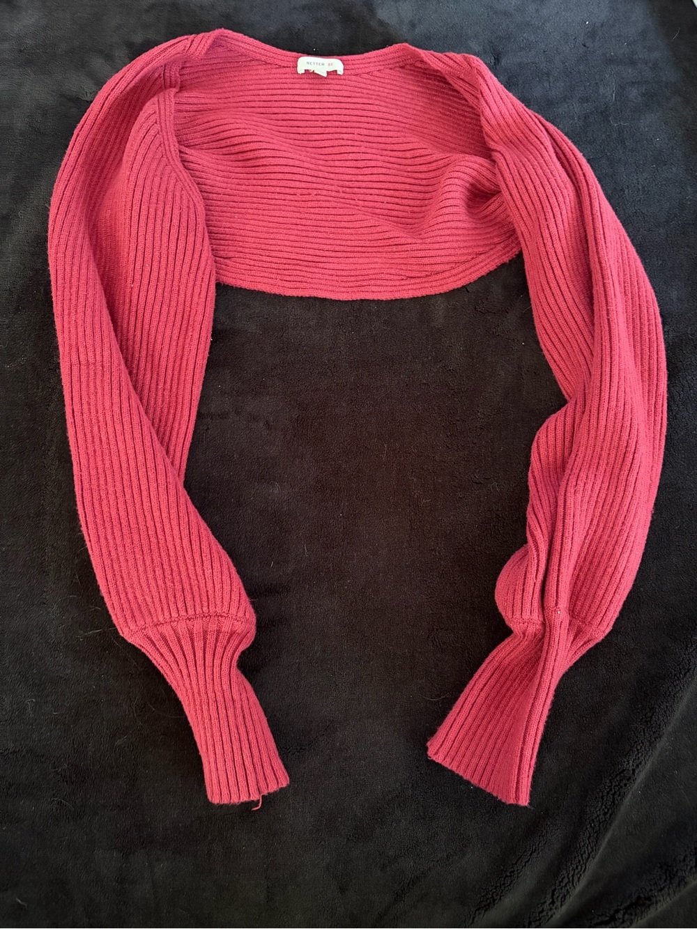 Cropped rib cardigan
